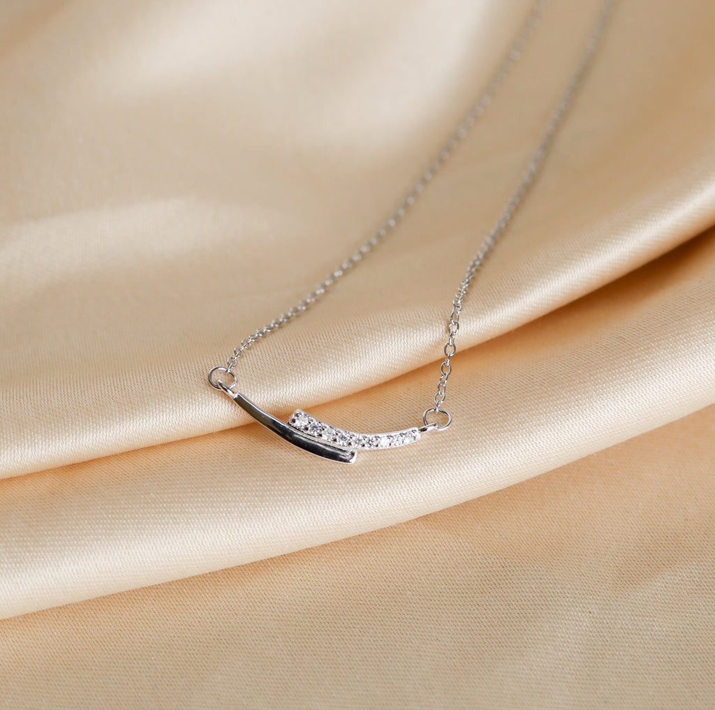 Black Enamel Zircon Necklace