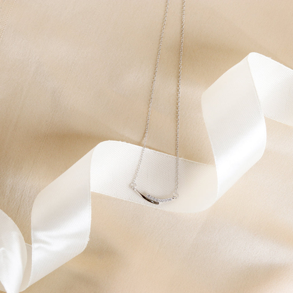 Black Enamel Zircon Necklace