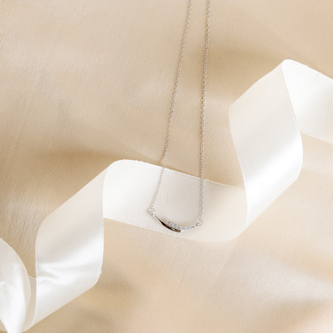 Black Enamel Zircon Necklace