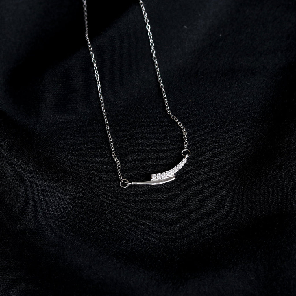 Black Enamel Zircon Necklace