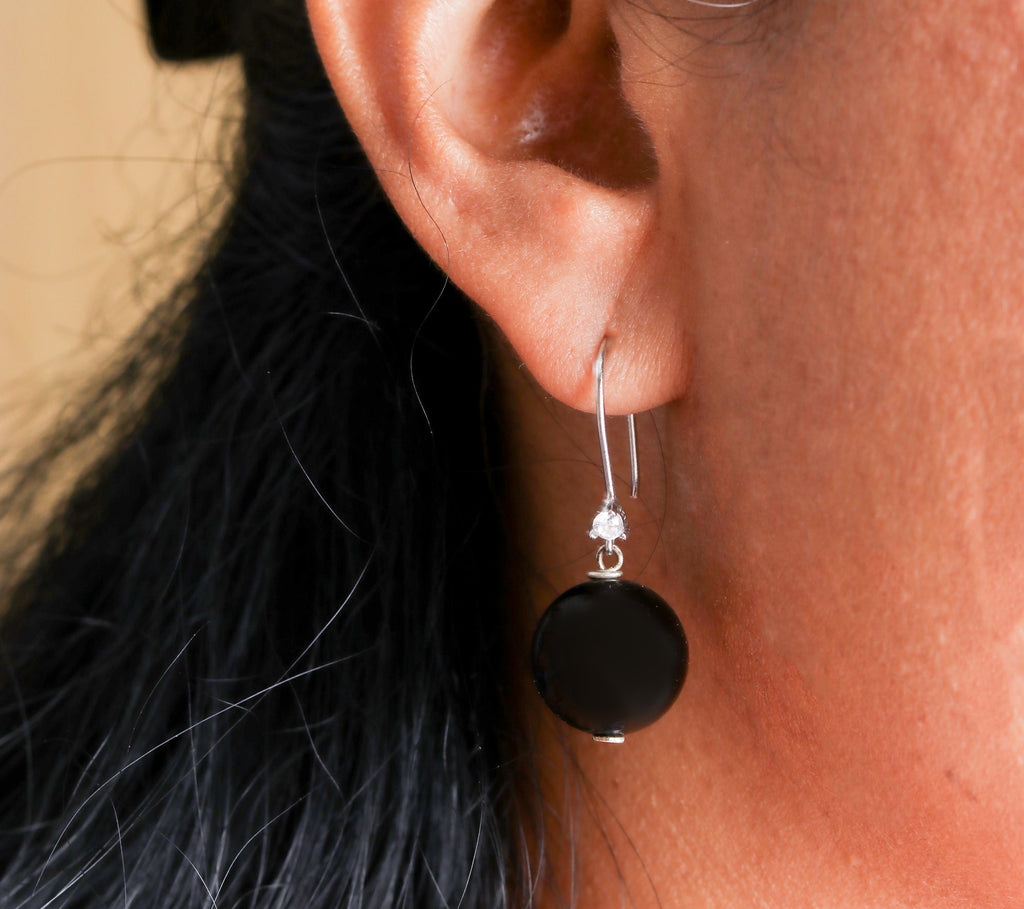 Black Onyx Drop Earrings