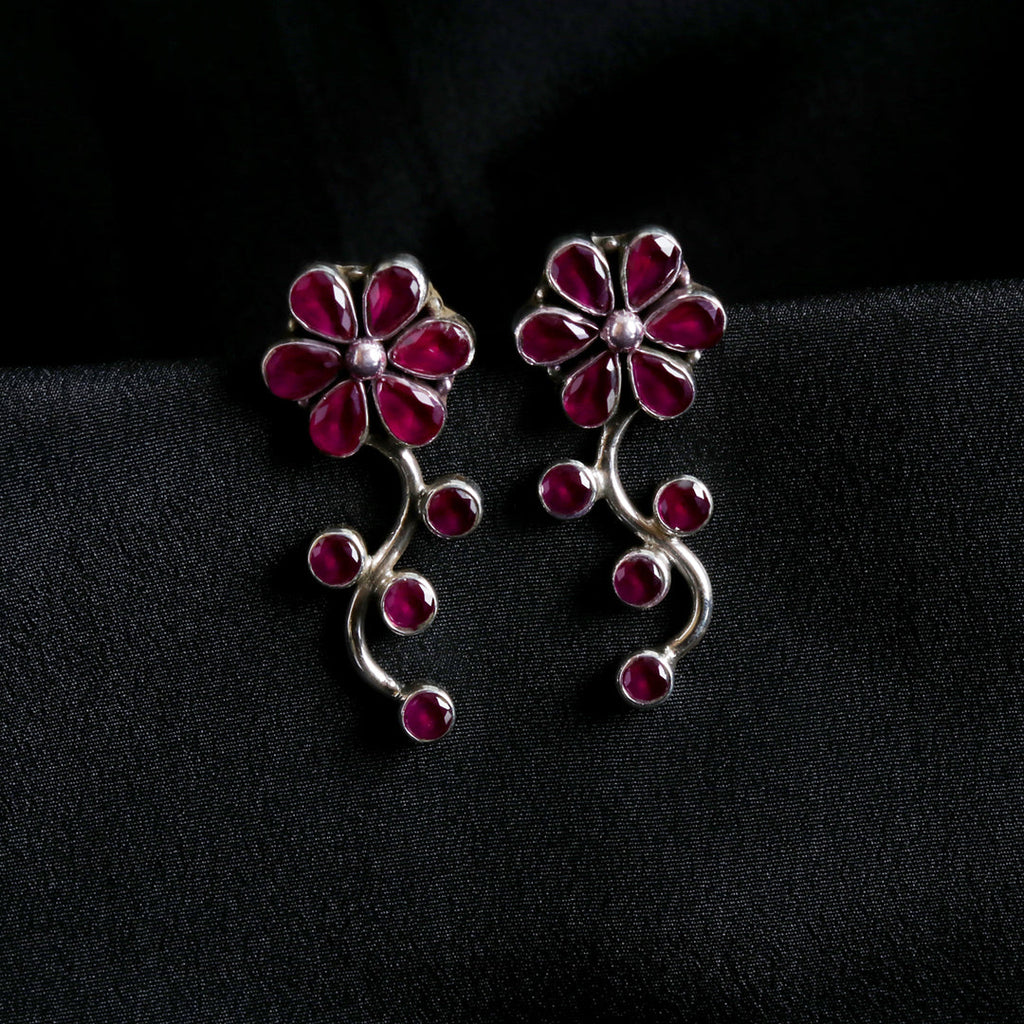 Floral Ruby Earrings
