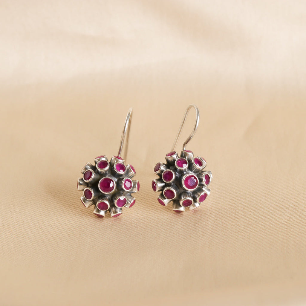 Spiked Hydro Ruby Earrings